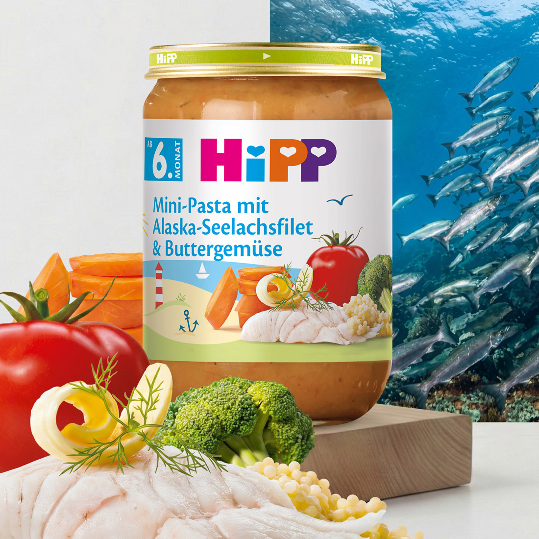 HiPP Рибо-овочеве пюре «Овочі з морською рибою» з 8 місяців, 190г