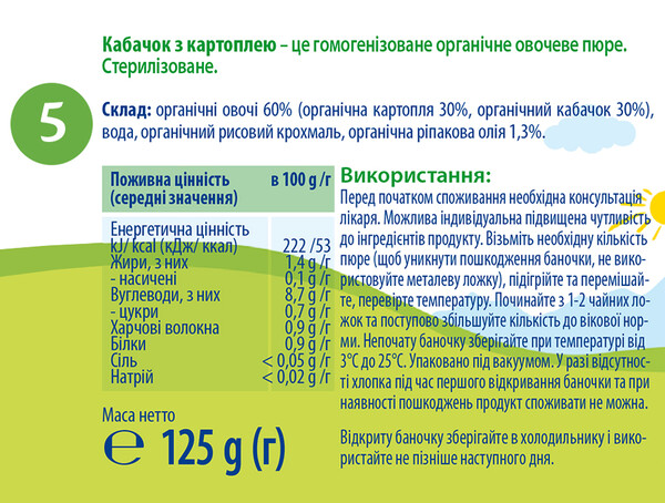 Зразок етикетки баночки  HiPP з цифровим маркуванням складу продукту